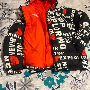Never Worn! The North Face Kids Black and Red Puffer Jacket size L (14-16)